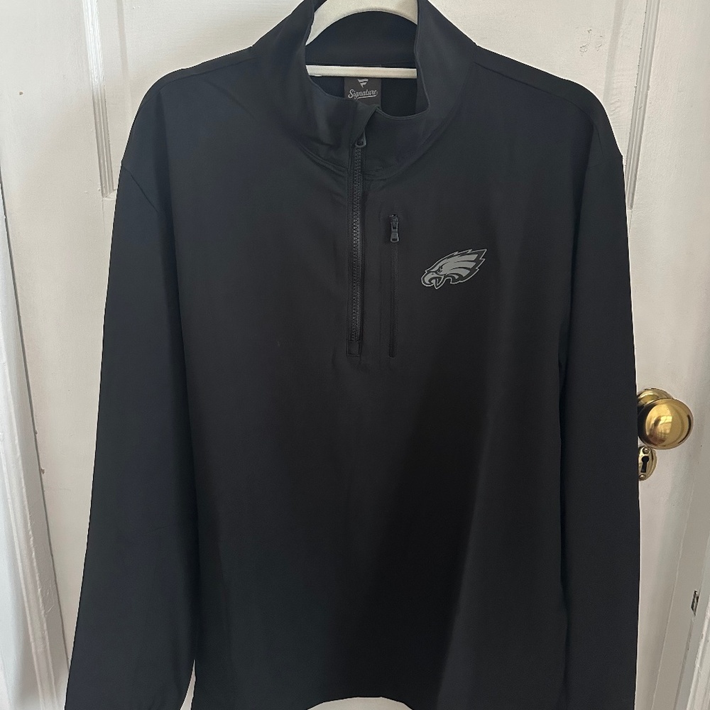 Men's Fanatics Black Philadelphia Eagles Front Office Micro Tonal Quarter-Zip